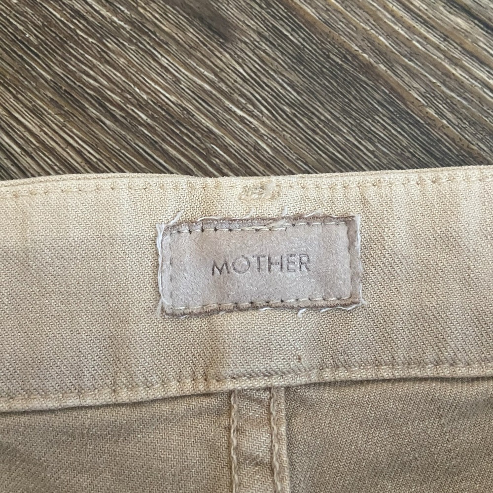 Mother Jeans Patch Pocket Private Ankle Fray Pants Khaki Wide Leg Women's 24 - Picture 5 of 10
